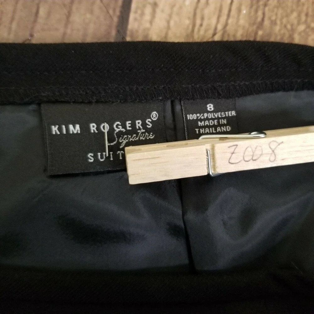 Kim Rogers Pencil Skirt Womens 8‎ Black Knee Length Solid Lined Business wear